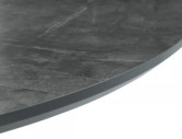 VERTEX II - Ø120/160CM RUNT MATBORD, GRÅ MARMOREFFEKT, SVART STATIV, UTFÄLLBART
