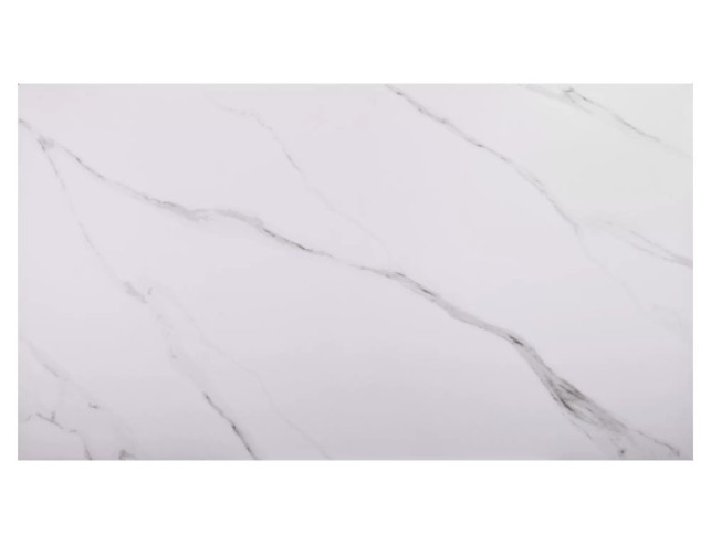 KANJON - 160 CM MATBORD, VIT KERAMIK & SVART METALL, UTFÄLLBART