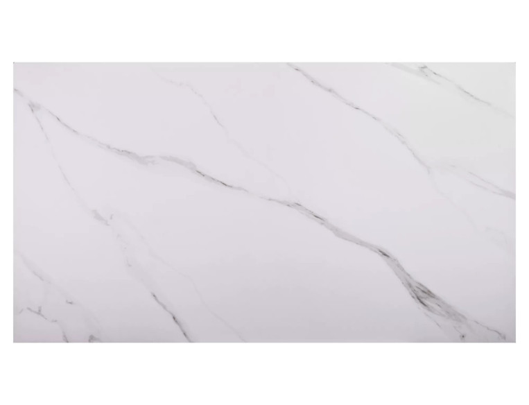 KANJON - 160 CM MATBORD, VIT KERAMIK & SVART METALL, UTFÄLLBART