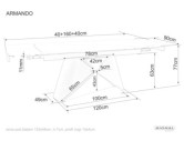 KANJON - 160 CM MATBORD, UTFYLLNINGSBART, SVART KERAMIK/METALL