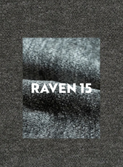 DAGJÄMNING - FOTEL, GRÅ RAVEN-TYG, SVARTMATT TRÄSTOMME