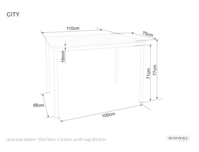 HIMMEL - 110CM MATBORD, EK DĄB ARTISAN / SVART METALL, ICKE-UTDRAGSBART