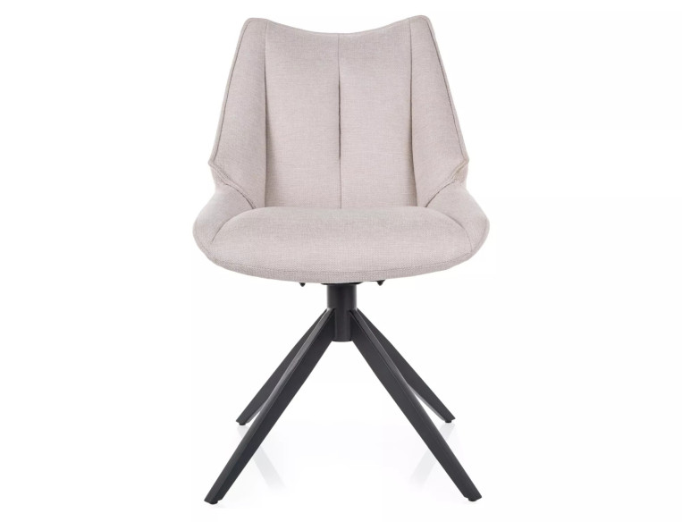 TOPP - BEIGE SVÄNGBART TYGSTOL, METALLSTOMME SVART