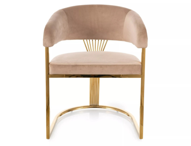 BRIS - SAMMETSKRUK, BEIGE SAMMET & GULDFÄRGAD RAM