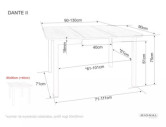 LINJE II - 90x90 CM UTFALLBART MATBORD, KVADRATISK, DUBBELT LAMINAT