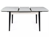 BAS - 120/160CM MATBORD, VIT MDF/CERAMIK, SVART TRÄUNDERREDE