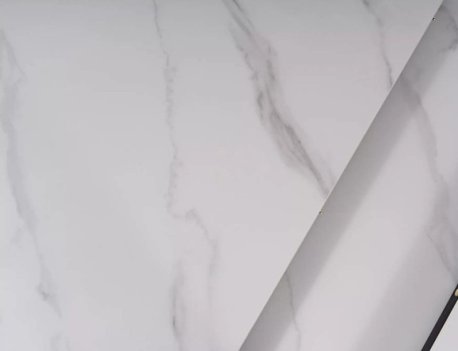 BAS - 120/160CM MATBORD, VIT MDF/CERAMIK, SVART TRÄUNDERREDE