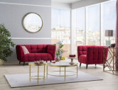 VERTEX - 145CM 2-SITS SOFFA, SAMMET BORDO