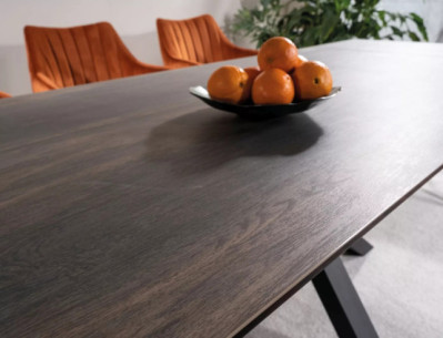 GALATEA - 160CM MATBORD, UTDRAGBART, KERAMIK/GLAS, SVART STATIV 2