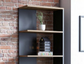 KVASAR Corner - 170CM HÖGT HÖRNREGAŁ, DUBBELSIDIGT, DĄB WOTAN/SVART