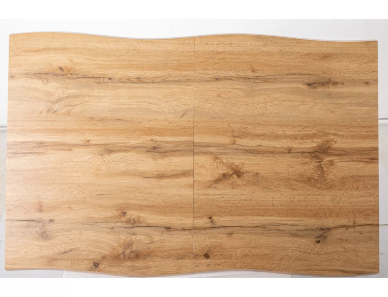 SOLSTÅND - 120CM MATBORD, UTFALLBART, DUBBELFÄRGAD EK/SVART METALL