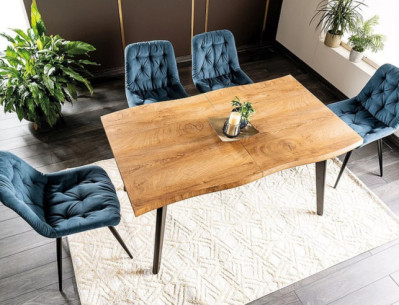 SOLSTÅND - 150-210CM MATBORD, EK DĄB ARTISAN, SVART METALL, UTFÄLLBART 2