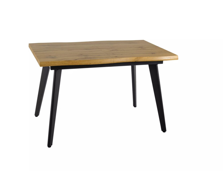 SOLSTÅND - 150-210CM MATBORD, EK DĄB ARTISAN, SVART METALL, UTFÄLLBART