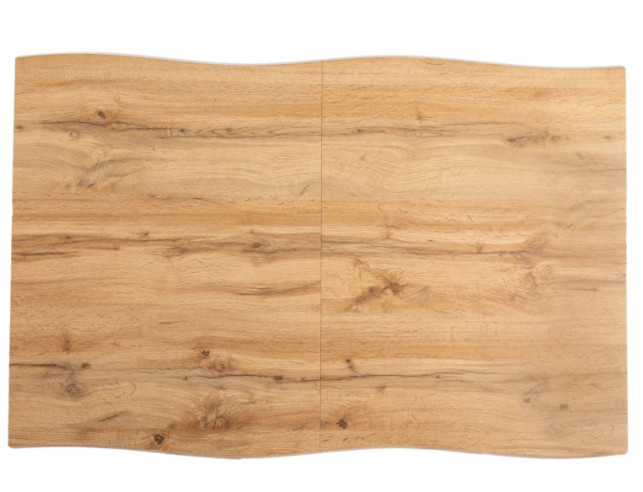 SOLSTÅND - 150-210CM MATBORD, EK DĄB ARTISAN, SVART METALL, UTFÄLLBART