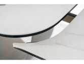 FJORD - 160 CM MATBORD, VIT KERAMIK/GLAS, KOPPARFÄRGAT METALLSTÄLLNING, UTDRAGBART
