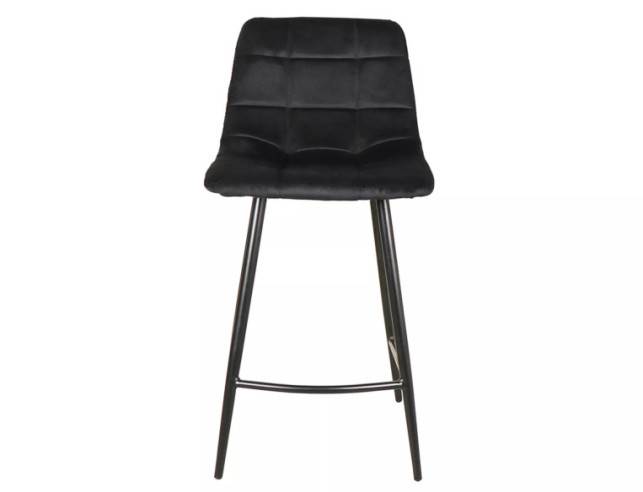 NORDLJUS H-2 - BARSTOL 87CM, SAMMET KLÄDSEL, SVART METALLSTATIV