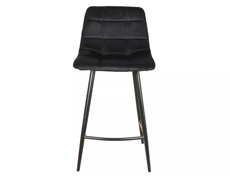 NORDLJUS H-2 - BARSTOL 87CM, SAMMET KLÄDSEL, SVART METALLSTATIV