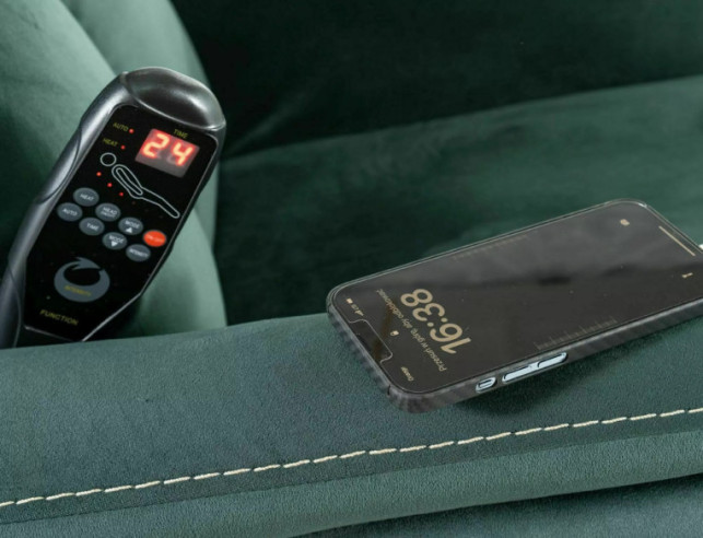 KULING NEPTUN M - 1-SITS FÅTÖLJ, SAMMET, ELRECLINER MED MASSAGE & USB