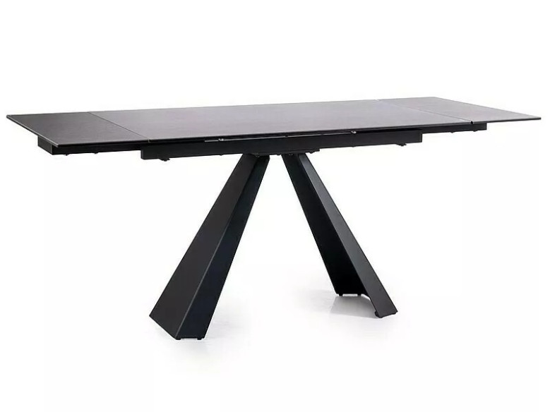 ARKTISK II - 120–180CM MATBORD, KERAMIK GRÅ/SVART, UTFÄLLBART