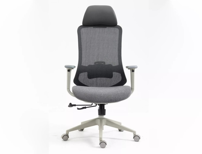 ANTARES - 64CM ERGONOMISK KONTORSSTOL, GRÅ, JUSTERBARA 4D-ARMSTÖD