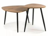 HIMMEL - SET OM 2 SOFFBORD 60CM, DUBBLA BORD I DUBB ARTISAN/MATTSVART