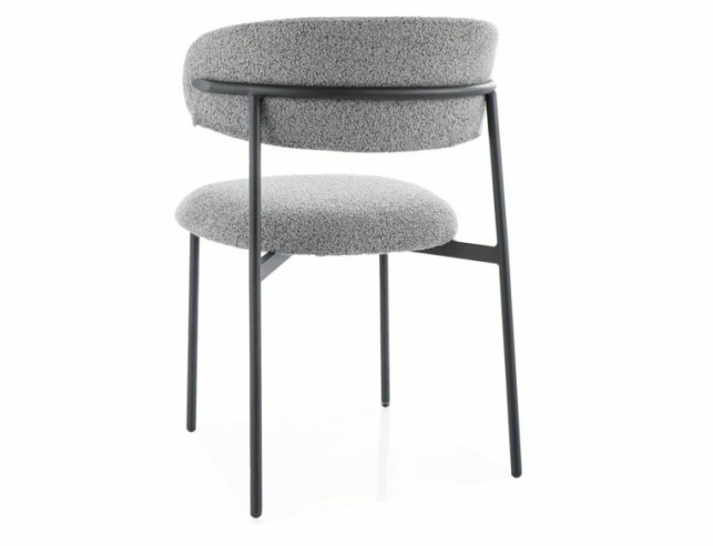 KULING - STOFFKLÄTT MATSTOL, GRÅ / SVART METALL