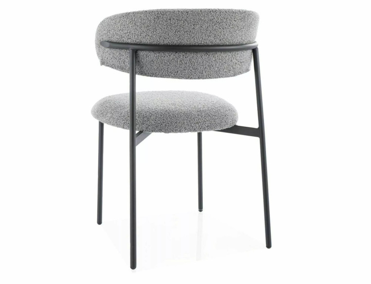 KULING - STOFFKLÄTT MATSTOL, GRÅ / SVART METALL