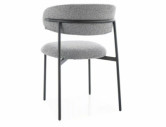 KULING - STOFFKLÄTT MATSTOL, GRÅ / SVART METALL
