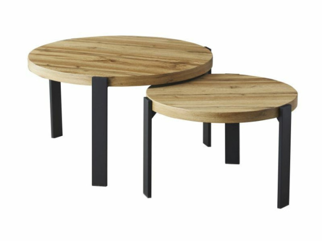 HIMMEL - 80CM RUND LÅG SOFFBORDSSET