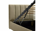 BÅGE - 90x200 CM SÄNG MED FÖRVARING, SAMMET, BEIGE