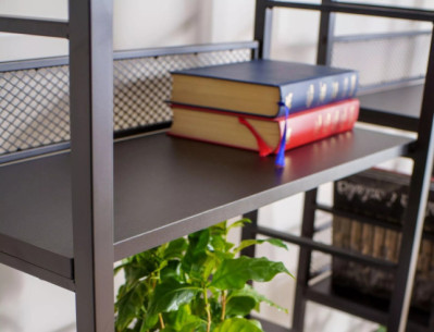 SPETS R4 - 60CM REGAŁ, METALLSTÄLLNING, SVART LAMINAT 2