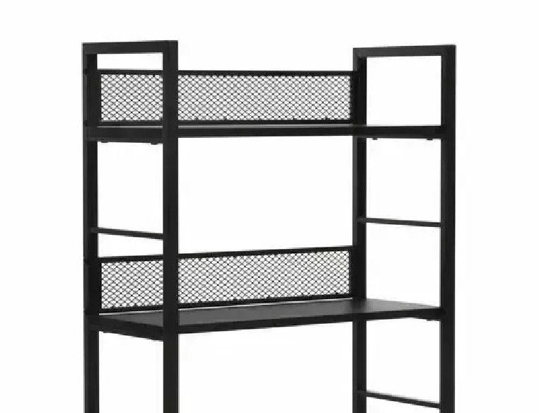 SPETS R4 - 60CM REGAŁ, METALLSTÄLLNING, SVART LAMINAT