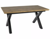 REGN II - 160CM MATBORD, DUBBELUTDRAG, DÄB ARTISAN/MATTSVART