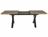 REGN II - 160CM MATBORD, DUBBELUTDRAG, DÄB ARTISAN/MATTSVART