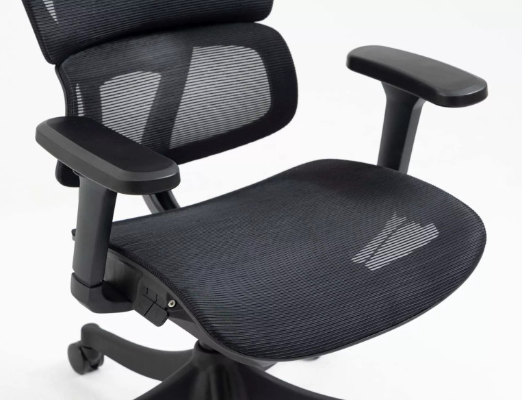 ANTARES - ERGONOMISK KONTORSSTOL, SVART NÄTTYGSRYGG, 4D-ARMSTÖD