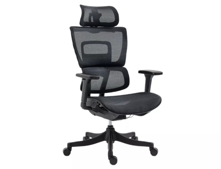 ANTARES - ERGONOMISK KONTORSSTOL, SVART NÄTTYGSRYGG, 4D-ARMSTÖD