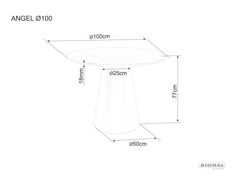EVEREST 100 - 100CM RUNDT MATBORD, DUBB MDF OCH NATURFANÉR