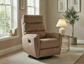 ÄDEL ARGOS - RELAXFOTÖLJ, SAMMET, BEIGE, MANUELL RECLINER