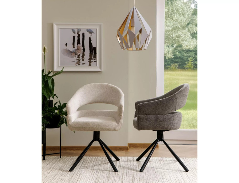VERTEX - BEIGE SNURRSTOL MED AUTO-RETURN, METALLSTATIV