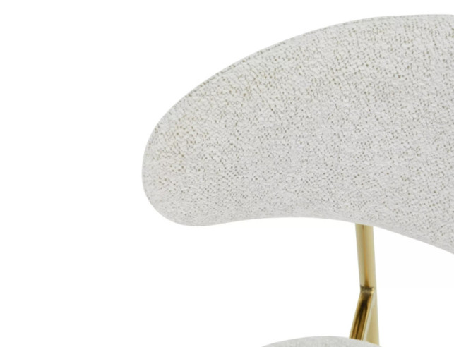KULING - BEIGE TYGKLÄTT MATSTOL, GULDSTATIV