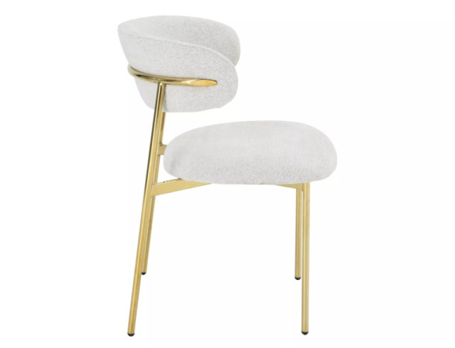KULING - BEIGE TYGKLÄTT MATSTOL, GULDSTATIV