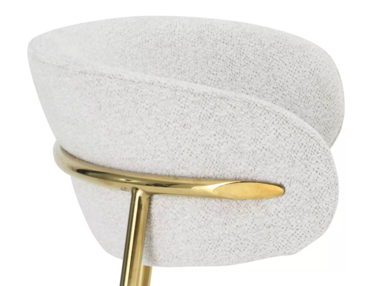 KULING - BEIGE TYGKLÄTT MATSTOL, GULDSTATIV