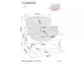 BALTISK FLORENCE - GRÅ FÅTÖLJ, SVÄNGBAR SITS, METALLSTATIV
