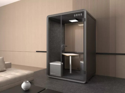 HORISONT MEDIUM ST - 150x126CM AKUSTISK KABIN, 2-PERSONERS, SVART/GRÅ