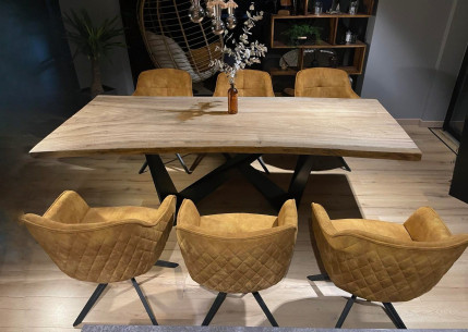 Bench Iron Craft X 200cm natural mango 70mm