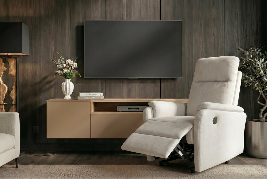  ELEKTRISK RECLINER I BEIGE TYGTEXTUR