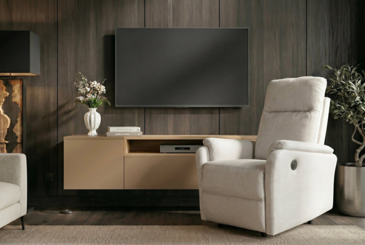  ELEKTRISK RECLINER I BEIGE TYGTEXTUR