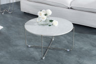 Coffee table Noble white marble silver