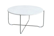 Coffee table Noble white marble silver