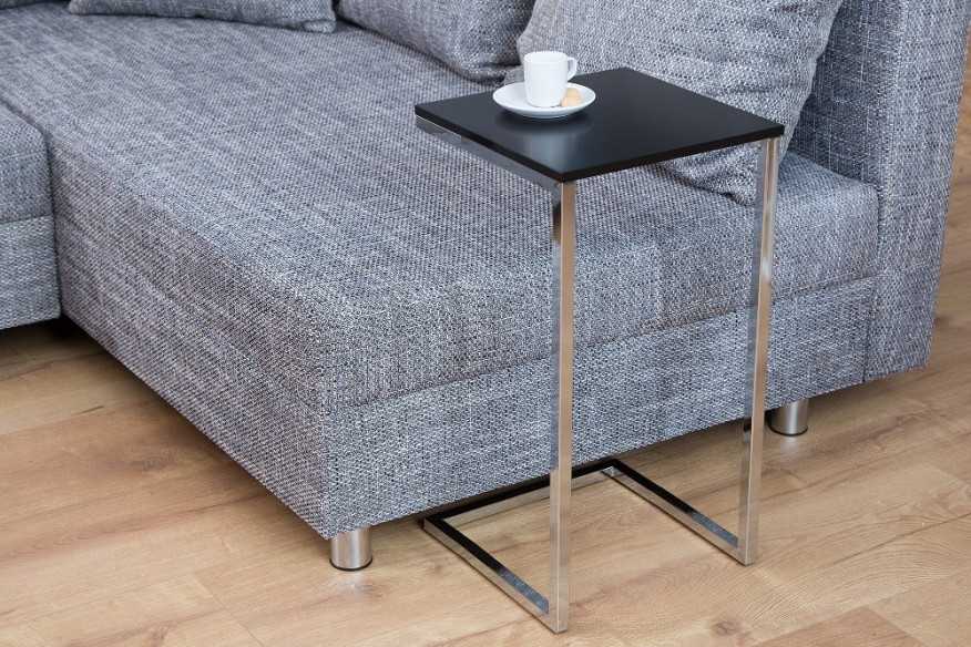 KOMPANI - 60CM SIDOBORD SVART/SILVER